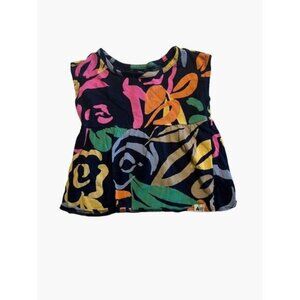 Baby GAP Toddler Girls Size 2 Organic Cotton Tee Rainbow Floral Excellent